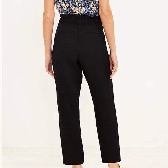 LOFT PULL ON ANKLE LENGTH PANTS TIE WAIST IN BLACK SIZE MEDIUM - Picture 3 of 13